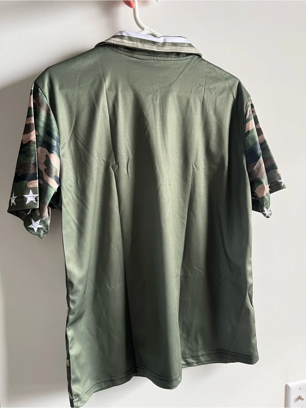 Men's Olive Green Camo-Trim Performance Polo